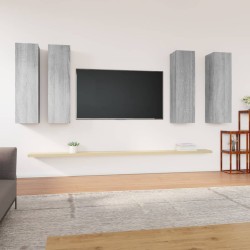 vidaXL Muebles TV 4 uds madera contrachapada gris Sonoma 30,5x30x110cm