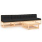 vidaXL Juego de muebles de jardín 5 pzas y cojines madera maciza pino vidaXL Juego de muebles de jardín 5 pzas y cojines madera maciza pino