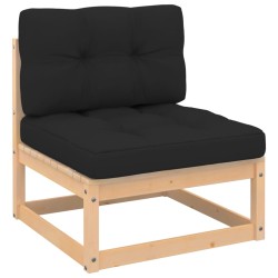 vidaXL Juego de muebles de jardín 5 pzas y cojines madera maciza pino
