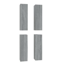vidaXL Muebles TV 4 uds madera contrachapada gris Sonoma 30,5x30x110cm