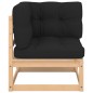 vidaXL Juego de muebles de jardín 3 pzas y cojines madera maciza pino vidaXL Juego de muebles de jardín 3 pzas y cojines madera maciza pino
