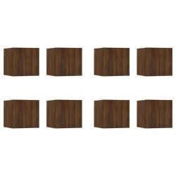 vidaXL Muebles para TV de pared 8 uds roble marrón 30,5x30x30 cm
