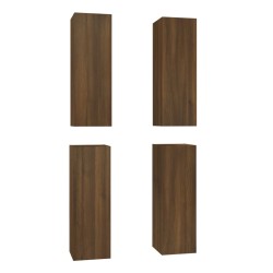 vidaXL Muebles TV 4 uds madera contrachapada marrón roble 30,5x30x90cm