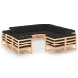 vidaXL Muebles de jardín 12 pzas con cojines antracita madera maciza vidaXL Muebles de jardín 12 pzas con cojines antracita madera maciza
