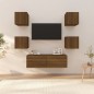 vidaXL Juego de muebles de pared para TV contrachapado roble marrón