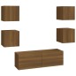 vidaXL Juego de muebles de pared para TV contrachapado roble marrón