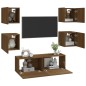 vidaXL Juego de muebles de pared para TV contrachapado roble marrón