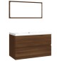 vidaXL Set de muebles de baño madera contrachapada marrón roble vidaXL Set de muebles de baño madera contrachapada marrón roble