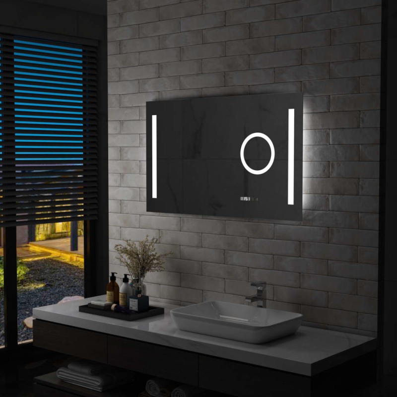 vidaXL Espejo de pared de baño con LED y sensor táctil 100x60 cm vidaXL Espejo de pared de baño con LED y sensor táctil 100x60 cm