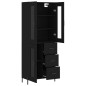 vidaXL Aparador alto madera contrachapada negro 69,5x34x180 cm vidaXL Aparador alto madera contrachapada negro 69,5x34x180 cm