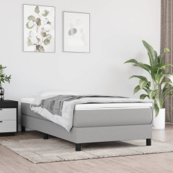 vidaXL Estructura de cama box spring tela gris claro 80x200 cm