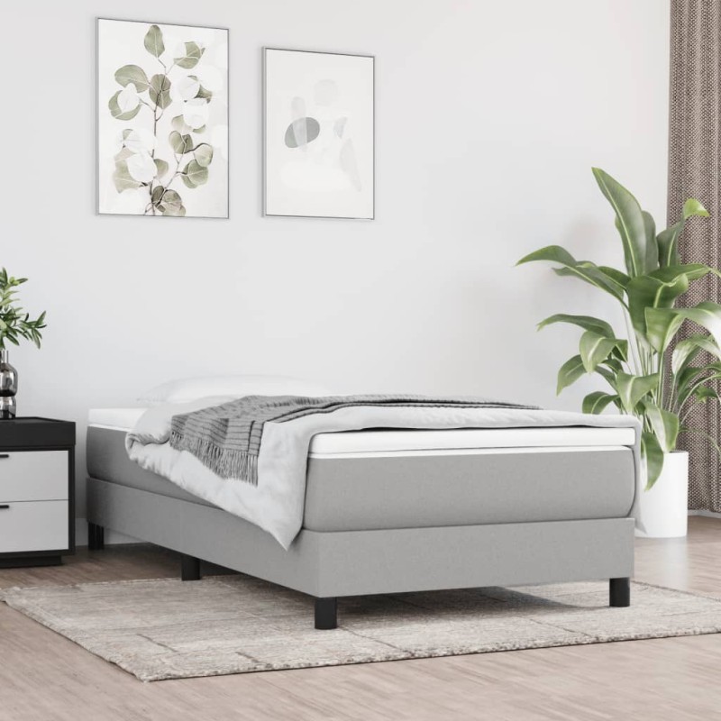 vidaXL Estructura de cama box spring tela gris claro 80x200 cm