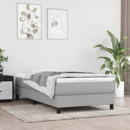 vidaXL Estructura de cama box spring tela gris claro 80x200 cm