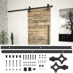 vidaXL Kit de herrajes para puertas correderas SKIEN acero negro 200cm