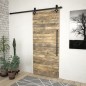 vidaXL Kit de herrajes para puertas correderas SKIEN acero negro 200cm vidaXL Kit de herrajes para puertas correderas SKIEN acero negro 200cm