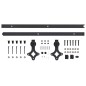 vidaXL Kit de herrajes para puertas correderas SKIEN acero negro 200cm vidaXL Kit de herrajes para puertas correderas SKIEN acero negro 200cm