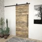 vidaXL Kit de herrajes para puertas correderas SKIEN acero negro 200cm vidaXL Kit de herrajes para puertas correderas SKIEN acero negro 200cm