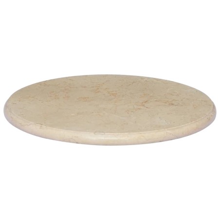 vidaXL Tablero para mesa mármol color crema Ø50x2,5 cm