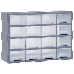 vidaXL Organizador multicajones con 16 cajones medianos 52x16x37 cm