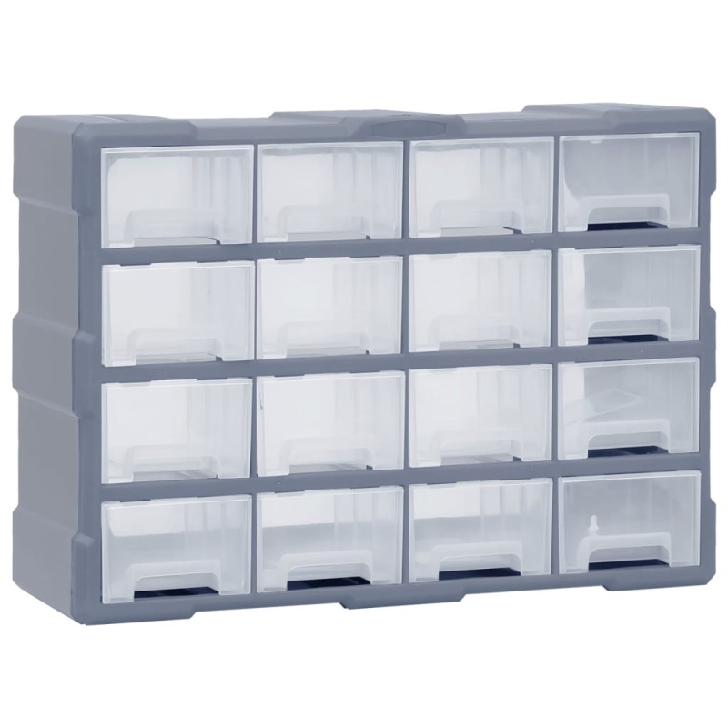 vidaXL Organizador multicajones con 16 cajones medianos 52x16x37 cm
