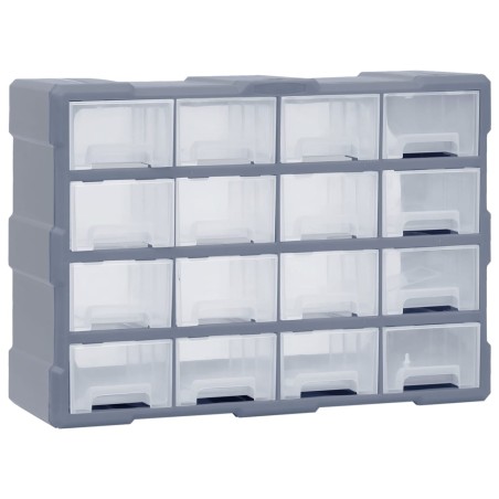 vidaXL Organizador multicajones con 16 cajones medianos 52x16x37 cm