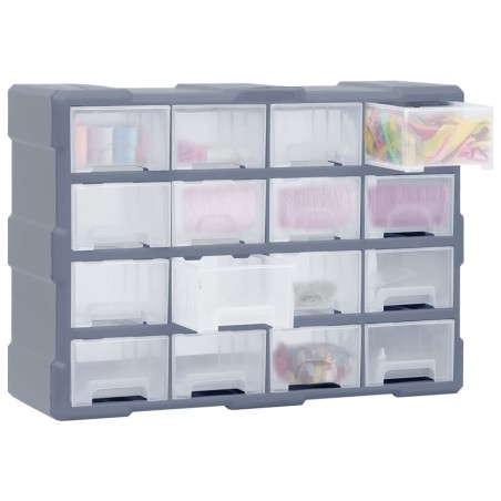 vidaXL Organizador multicajones con 16 cajones medianos 52x16x37 cm