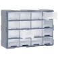 vidaXL Organizador multicajones con 16 cajones medianos 52x16x37 cm