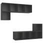 vidaXL Juego de muebles de salón 4 piezas madera de ingeniería gris