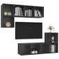 vidaXL Juego de muebles de salón 4 piezas madera de ingeniería gris