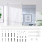 vidaXL Kit herrajes para puertas correderas de acero blanco 183 cm vidaXL Kit herrajes para puertas correderas de acero blanco 183 cm