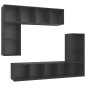 vidaXL Juego de muebles de salón 4 pzas madera de ingeniería gris