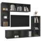 vidaXL Juego de muebles de salón 4 pzas madera de ingeniería gris