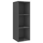 vidaXL Muebles de salón 4 piezas madera de ingeniería gris brillo