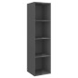 vidaXL Muebles de salón 4 piezas madera de ingeniería gris brillo