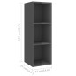 vidaXL Muebles de salón 4 piezas madera de ingeniería gris brillo