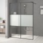 vidaXL Mampara de ducha vidrio ESG semiesmerilado negro 140x195 cm vidaXL Mampara de ducha vidrio ESG semiesmerilado negro 140x195 cm