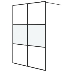 vidaXL Mampara de ducha vidrio ESG semiesmerilado negro 140x195 cm
