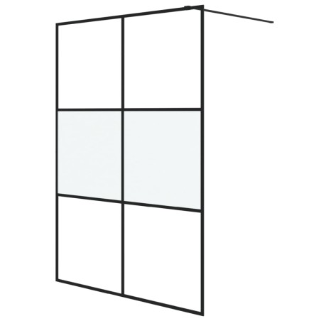 vidaXL Mampara de ducha vidrio ESG semiesmerilado negro 140x195 cm
