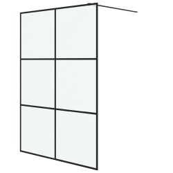 vidaXL Mampara de ducha vidrio ESG esmerilado negro 140x195 cm
