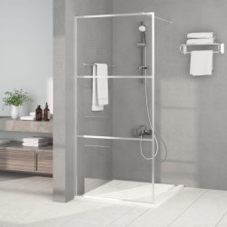 vidaXL Mampara de ducha vidrio ESG transparente plateado 90x195 cm