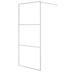 vidaXL Mampara de ducha vidrio ESG transparente plateado 90x195 cm