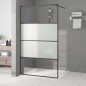 vidaXL Mampara de ducha vidrio ESG semiesmerilado negro 115x195 cm vidaXL Mampara de ducha vidrio ESG semiesmerilado negro 115x195 cm