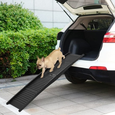 vidaXL Rampa plegable para perros plástico negro 153x40x12,5 cm