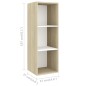 vidaXL Muebles de salón 3 pzas madera ingeniería blanco y roble Sonoma