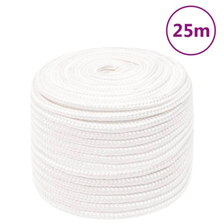 vidaXL Cuerda de barco polipropileno blanco intenso 14 mm 25 m