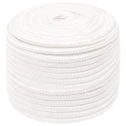 vidaXL Cuerda de barco polipropileno blanco intenso 14 mm 25 m