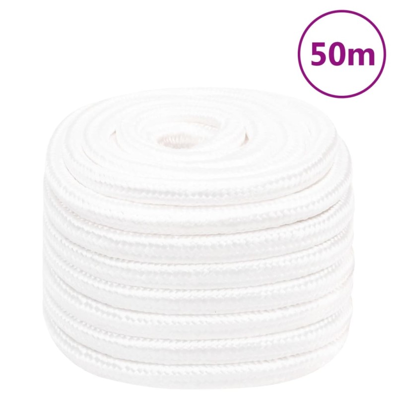 vidaXL Cuerda de barco polipropileno blanco intenso 20 mm 50 m vidaXL Cuerda de barco polipropileno blanco intenso 20 mm 50 m