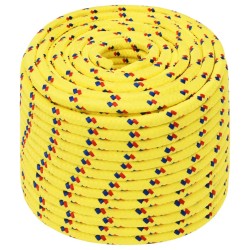 vidaXL Cuerda de barco polipropileno amarillo 12 mm 100 m