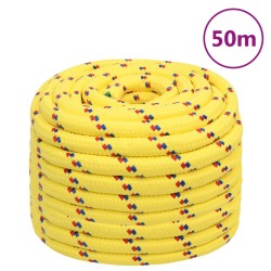 vidaXL Cuerda de barco polipropileno amarillo 20 mm 50 m