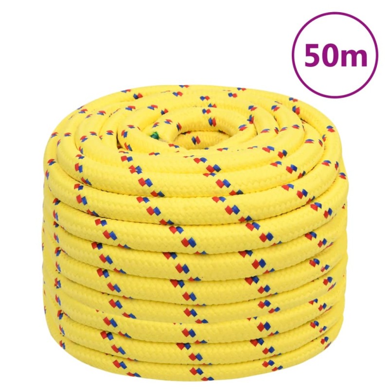 vidaXL Cuerda de barco polipropileno amarillo 20 mm 50 m vidaXL Cuerda de barco polipropileno amarillo 20 mm 50 m